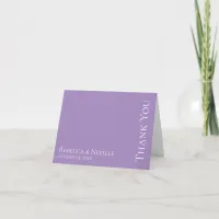 Simple Elegant Lavender Text Wedding Thank You