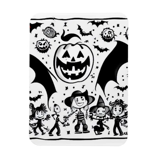 Halloween fiesta en noir et blanc  magnet