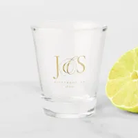 Simply Elegant Wedding Initials Gold ID1022 Shot Glass