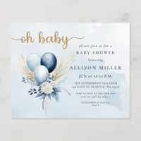 Budget Oh Baby Blue Gold Boho Boy Baby Shower