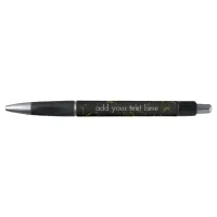 Chic Black Marble with Yellow Veins Pen