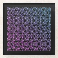 Blue Purple Pink Abstract Glass Coaster