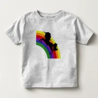 Black Unicorn Silhouette Rainbow Toddler T-Shirt