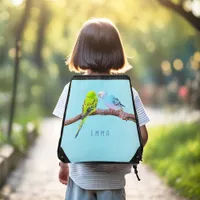 Cute budgie couple - custom drawstring bag