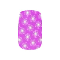 Pink Silver Pattern Bright Trendy Party Minx Nail Art