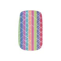 Colorful Stripes Minx Nail Art