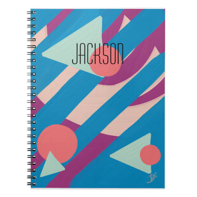 Geometric oil shapes vintage palette notebook