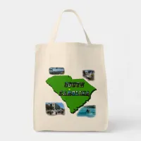 South Carolina Map, Photos and Text Tote Bag