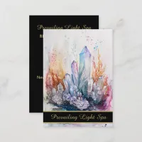 *~* Gold Artsy Rainbow Drip Crystals AP90 Business Card