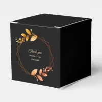 Boho autumn botanical gold frame wedding favor boxes