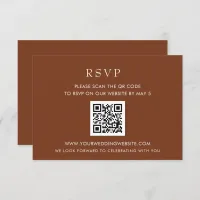 Simple Elegant Modern Terracotta QR CODE RSVP Card