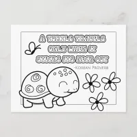 Korean Proverb Coloring Card - Motivational Quote