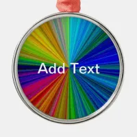 Circular Gradient Rainbow Metal Ornament