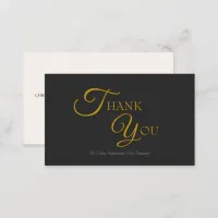 Modern Elegant Black and Gold Thank You Card