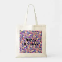 Watercolor Pattern Personalized Holiday Tote Bag