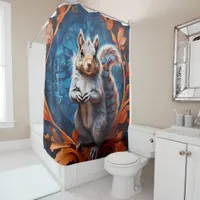 Pets & Wild Animal Portraits with blue and reds Shower Curtain