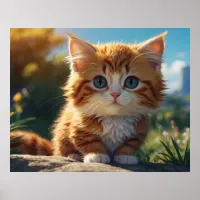 *~* AP68 5:4 Fluffy ORANGE Feline  Kitty Kitten Poster