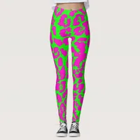 Colorful Neon Leopard Print Leggings