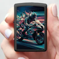 Speed Blurred Motorcycle Ride Zippo Lighter