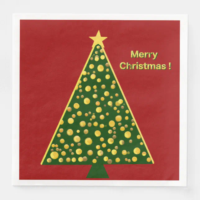 Modern Christmas Tree Paper Dinner Napkins