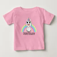 Personalized Rainbow Unicorn and Butterfly  Baby T-Shirt