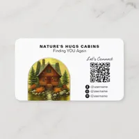 *~* Cottage PHOTO Cabin Rental QR AP49 LOGO Business Card