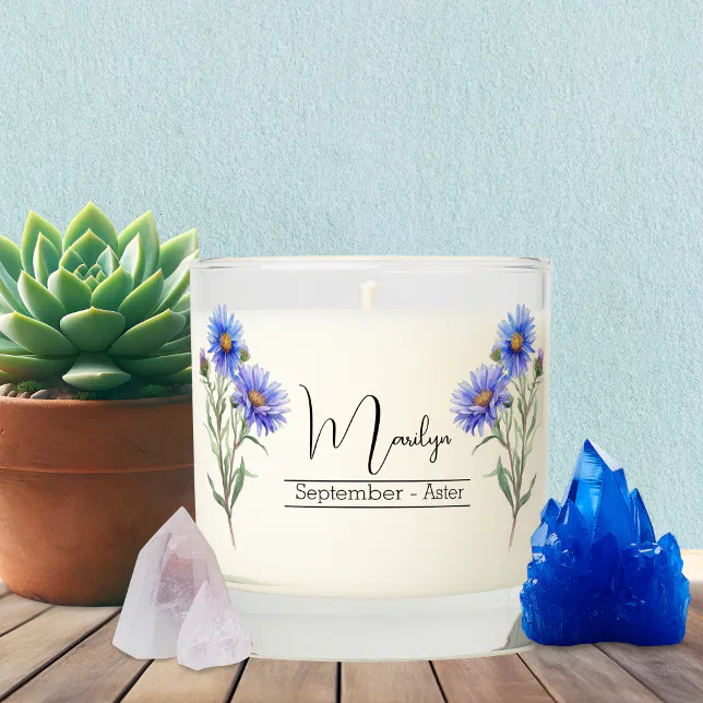 Birth Month Flower September Aster Scented Candle