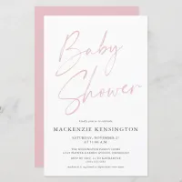 Budget Pastel Blush Pink Simple Script Baby Shower