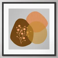 Trendy Modern minimalist botanical abstract Framed Art