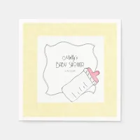 Cute Baby Bottle Hand Drawn Watercolor Baby Shower Napkins