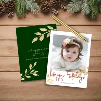 Budget Happy Holidays Gold Foil Leaves Photo