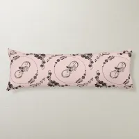 Simple Black Hearts, Floral, Infinity on Pink | Body Pillow