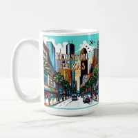 Houston, Texas Downtown City View Abstract Art Coffee Mug
