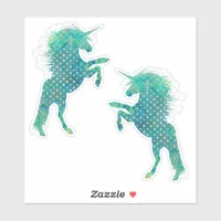 Pretty Blue Polka Dot Unicorn Sticker