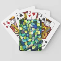 Contemporary Green Pattern Poker Cards