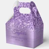 Glittery Light Purple Glam Sweet Sixteen Favor Boxes