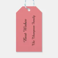 Pink Flowers And Stripes Personalized Gift Tags