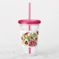 Red Daylily Bouquet Acrylic Tumbler