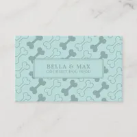 Contemporary Mint And Teal Dog Bone Pattern Business Card