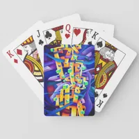 Abstract cubes purple poker cards