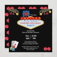 Christmas Las Vegas Casino Holiday Party Square Invitation