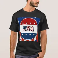 USA - American Flag and Stars in Circle #2 T-Shirt