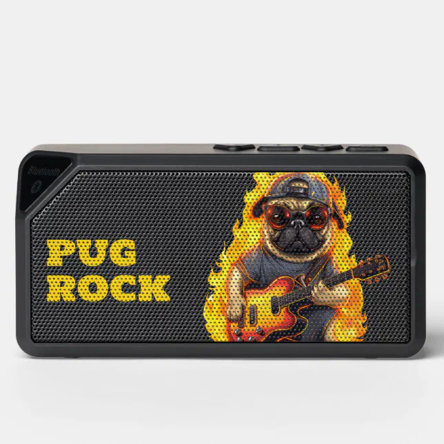 Flaming Pug Rock Cartoon Bluetooth Speaker