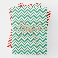 Zig-Zagged Mint Stripe Wrapping Paper