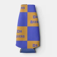 Orange and Blue "Da Beers" Beverage Cooler Holder