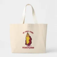 Pennsylvania Pencil Vampire Cartoon Art Design Large Tote Bag