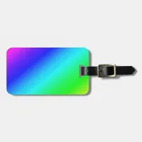 Colorful Rainbow Green Blue Purple Diagonal Blend Luggage Tag