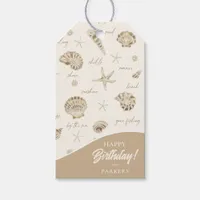 Shells Starfish Sun Fun Text Sandstone ID918  Gift Tags