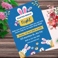 Blue And Yellow Easter Bingo Night Invitation