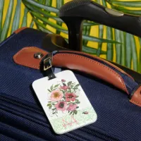 Pink white Roses  Luggage Tag